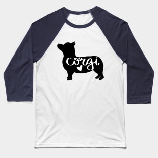 Corgi Love - Silhouette Baseball T-Shirt